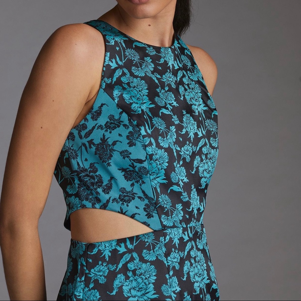 Anthropologie Floral Jacquard cut-out mini dress - Picture 3 of 3